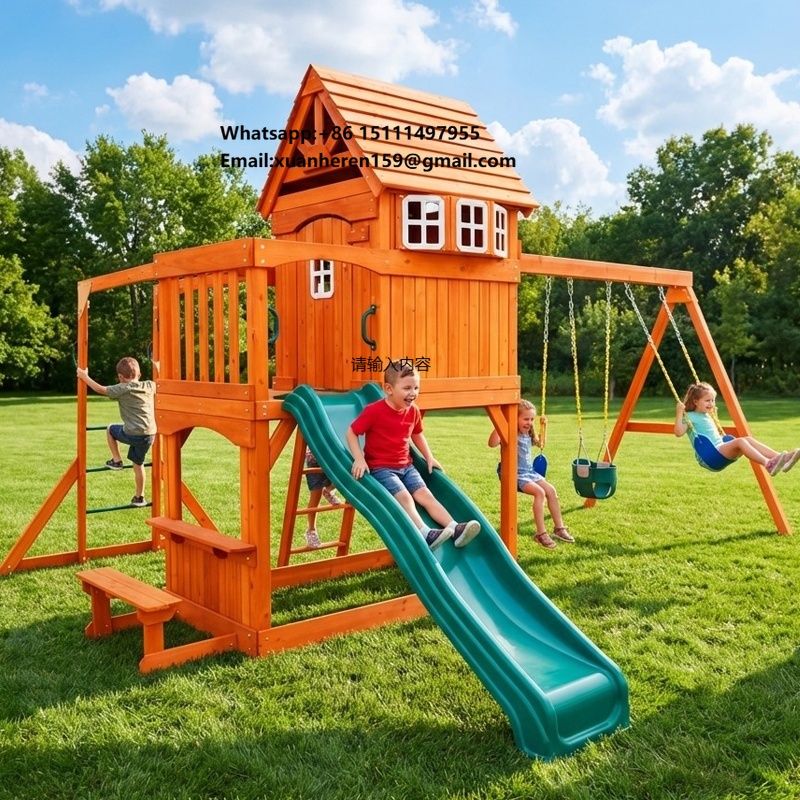 Kids Outdoor Swing And Slide - Grande Attrezzatura da Gioco per Esterni,