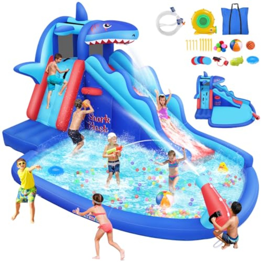 Kids Outdoor Bounce House - Scivolo acquatico gonfiabile da esterno/interno per