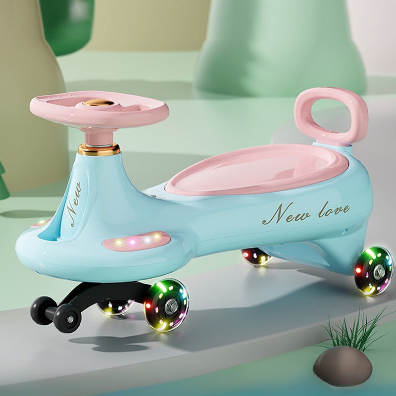 Kids Outdoor Swing And Slide - Macchina Cavalcabile per Bambini con Ruote