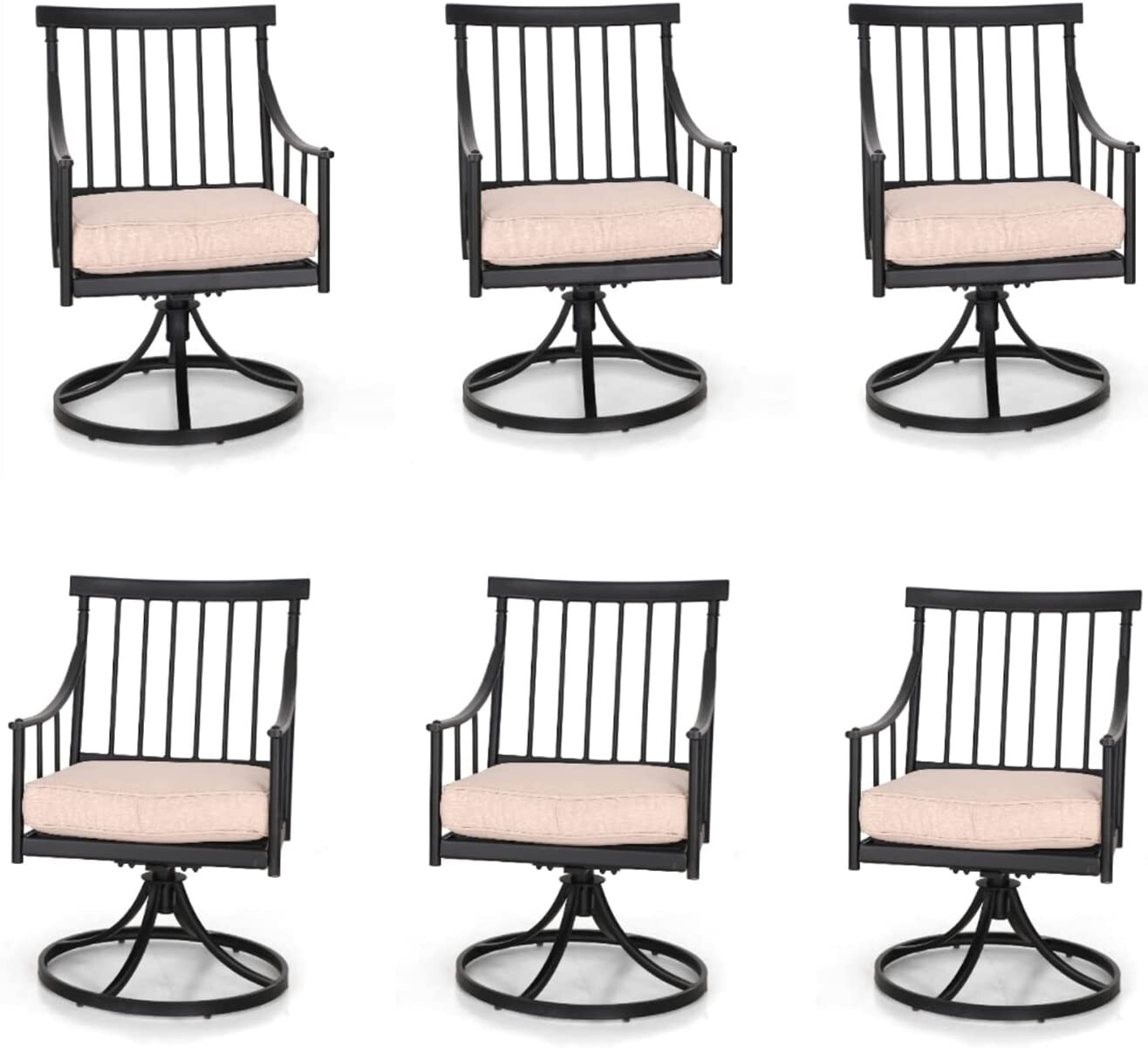 Kids Outdoor Dining Set - Set di 6 Sedie Girevoli da