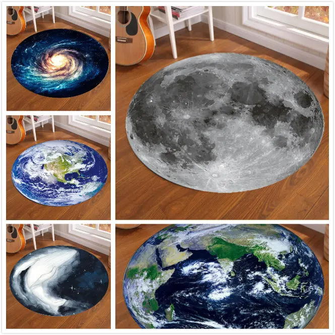 Kids Outdoor Wagon - Tappeto rotondo Galaxy Earth Moon per