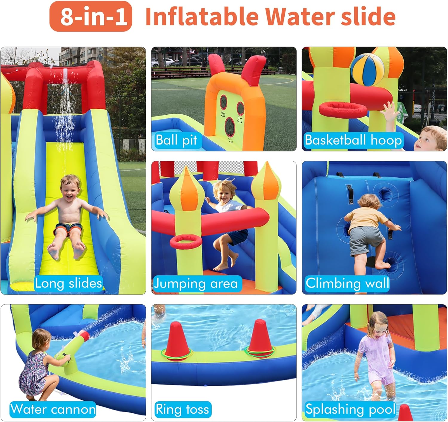 Castello Gonfiabile per Bambin - Kids Outdoor House With Slide recensione e prezzo