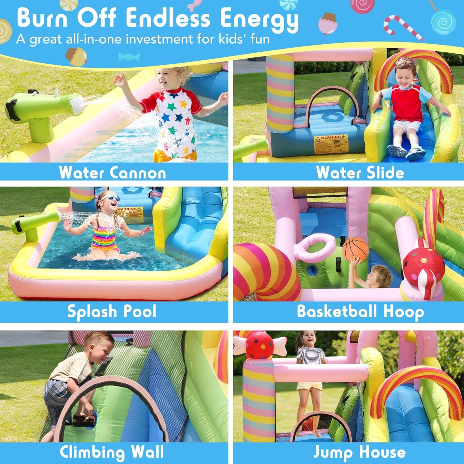 Scivolo d'Acqua Gonfiabile per - Kids Outdoor Bounce House recensione e prezzo