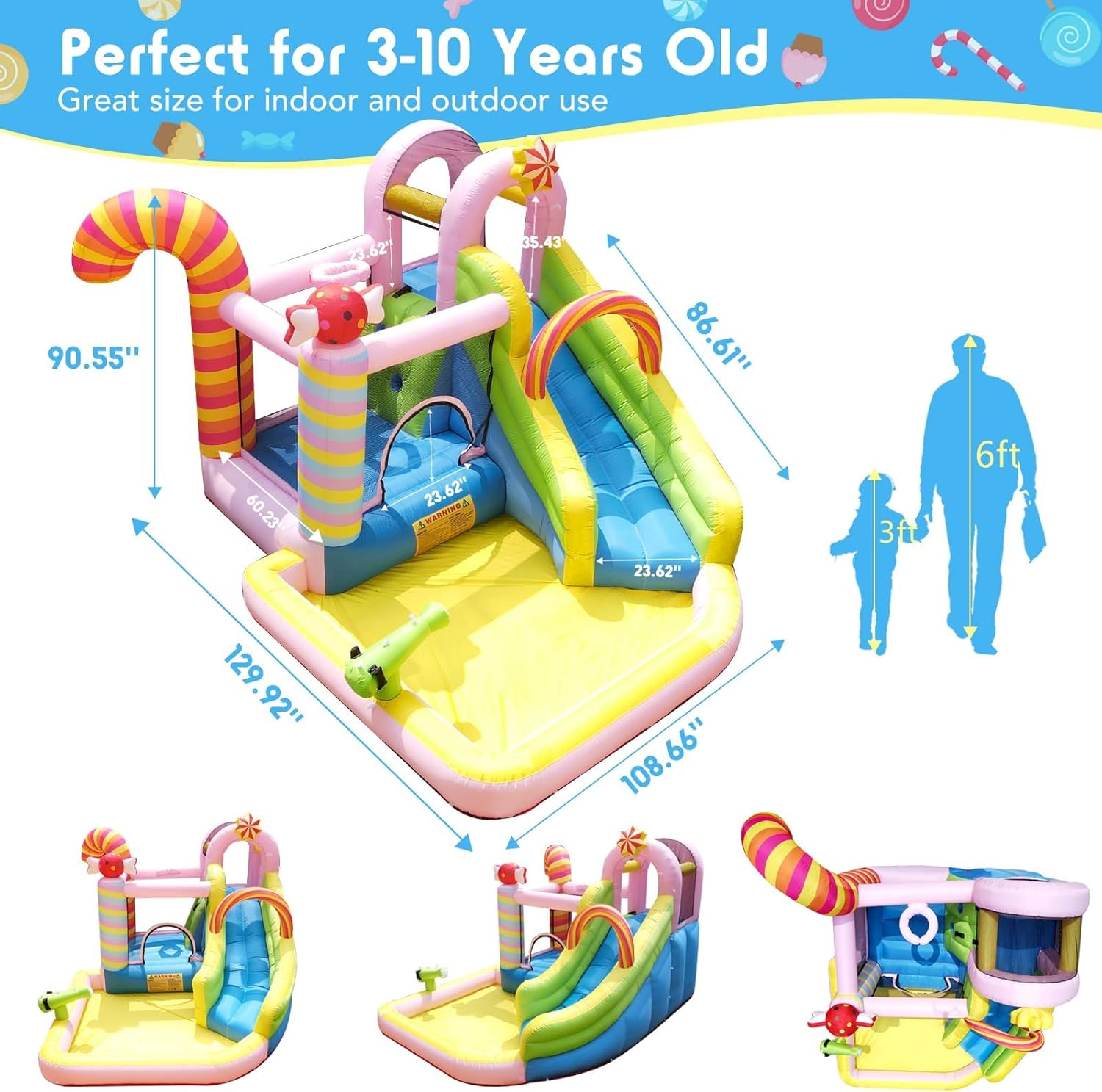 Scivolo d'Acqua Gonfiabile per - Kids Outdoor Bounce House recensione e prezzo
