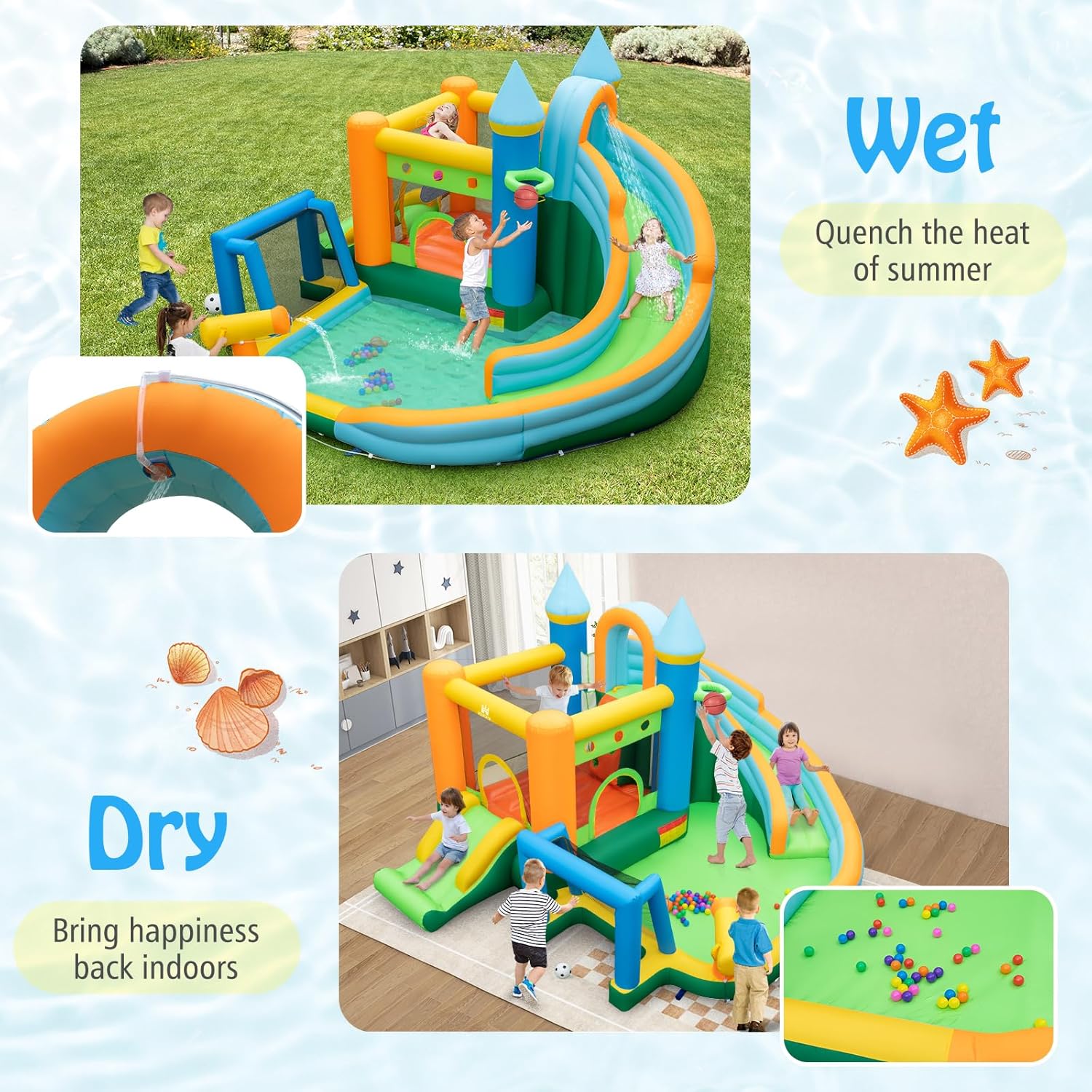Scivolo Acquatico Gonfiabile 9 - Kids Outdoor Bounce House recensione e prezzo