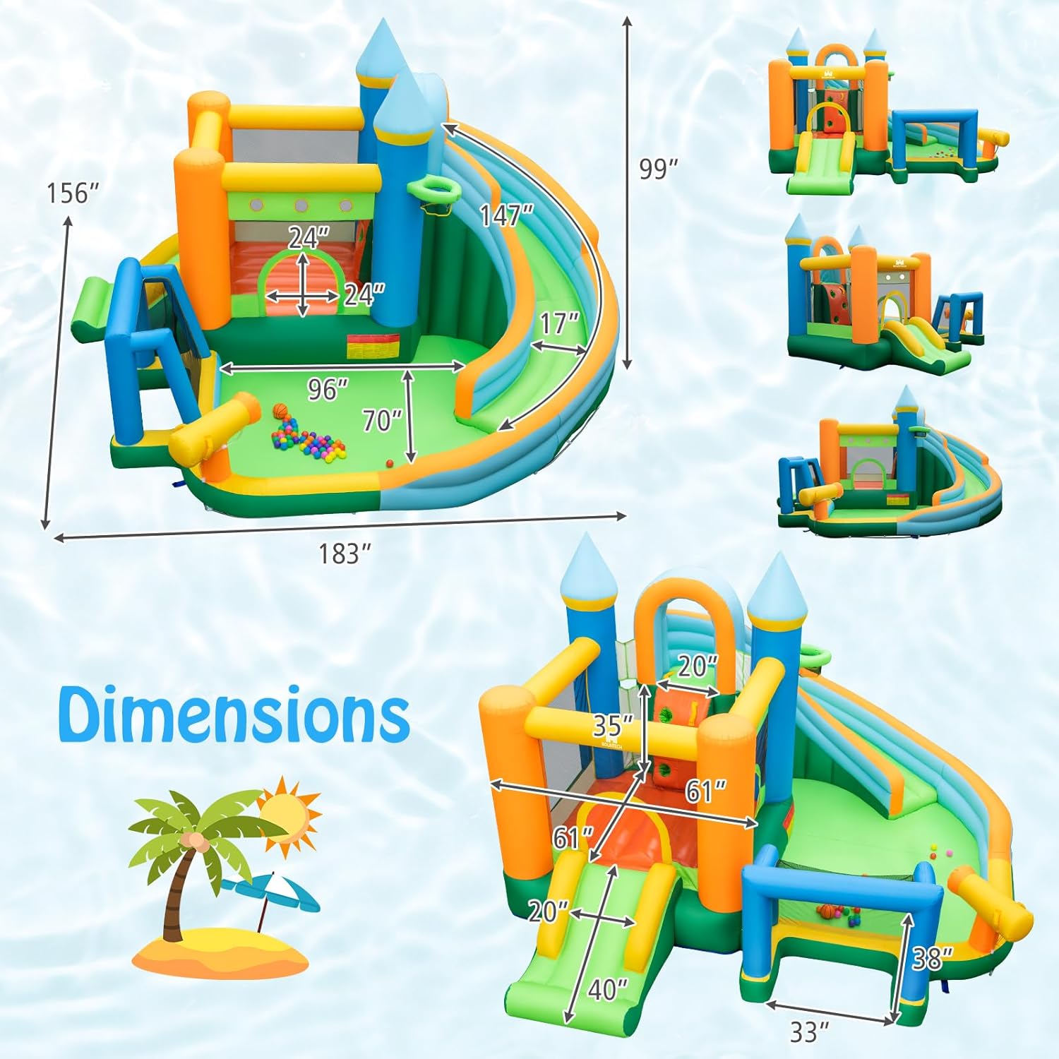 Scivolo Acquatico Gonfiabile 9 - Kids Outdoor Bounce House recensione e prezzo