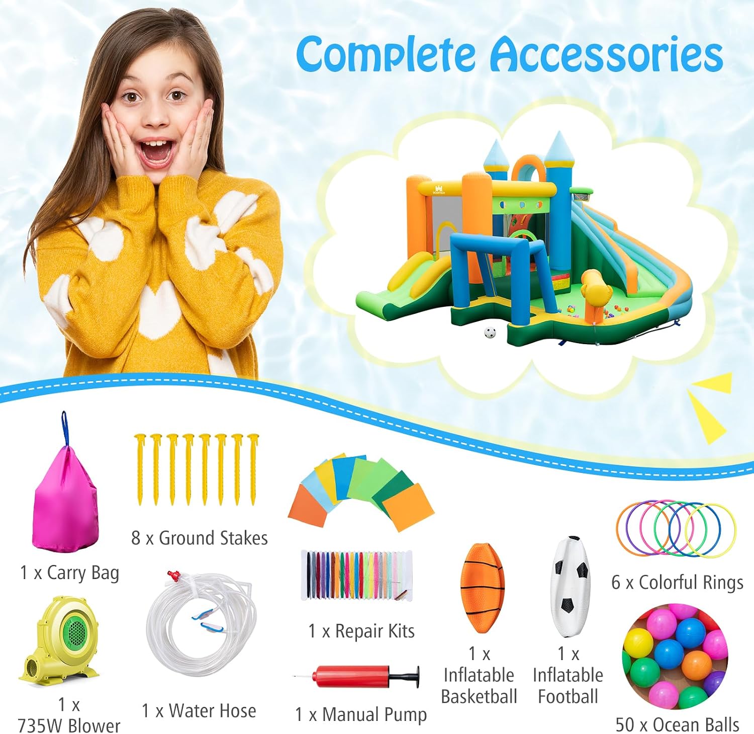 Scivolo Acquatico Gonfiabile 9 - Kids Outdoor Bounce House recensione e prezzo