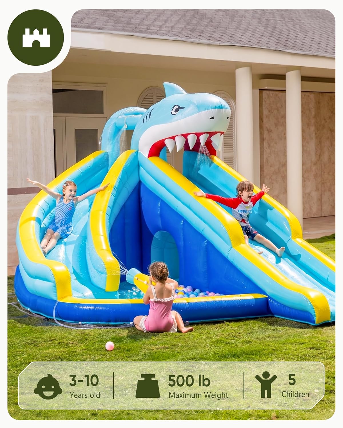 Scivolo d'Acqua Gonfiabile per - Kids Outdoor Bounce House recensione e prezzo